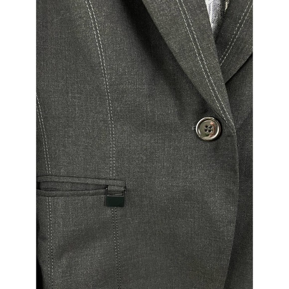 John Meyer Collection Womens Blazer Jacket Size 16 Black Padded Shoulders - Picture 3 of 5